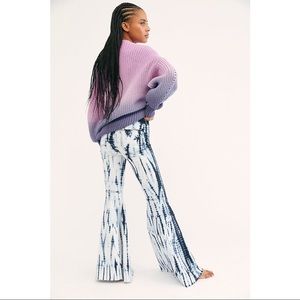 Free People Just Float On tie dye flare jean